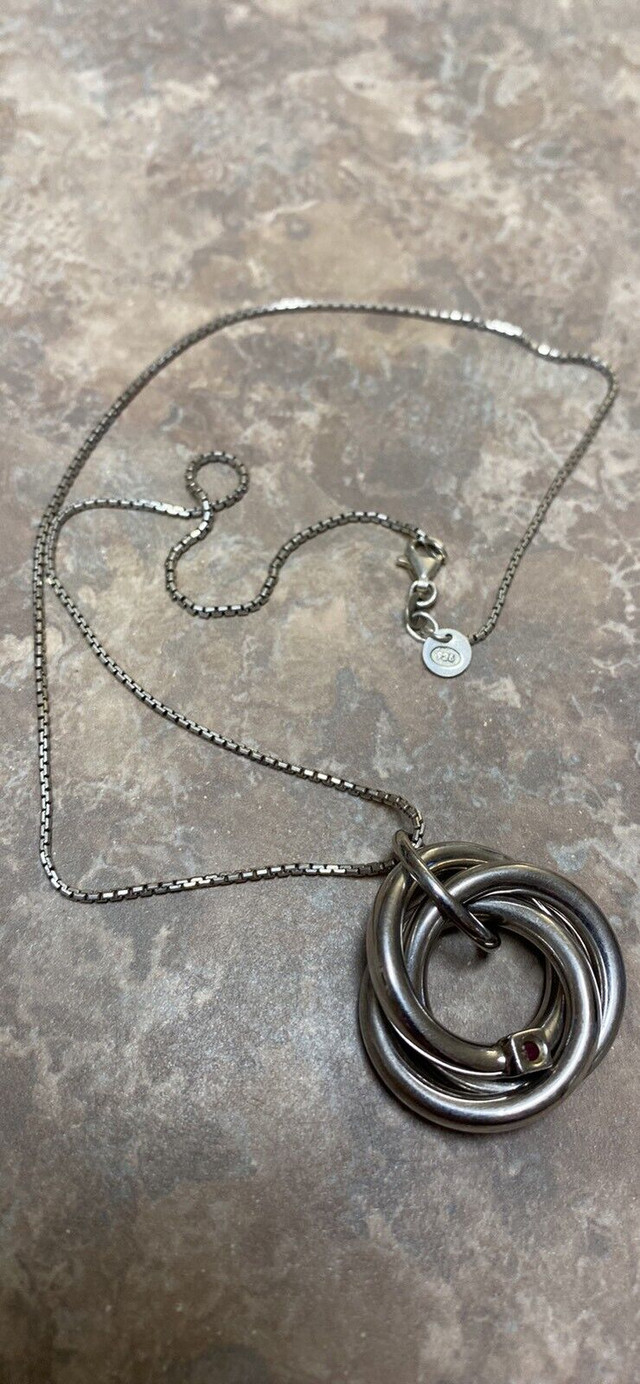 Silver necklace with pendant  in Jewellery & Watches in Strathcona County