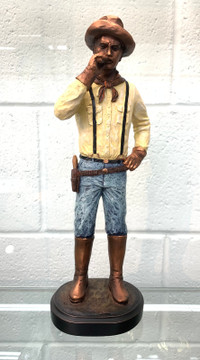 Cowboy Statue with Bronze Accents