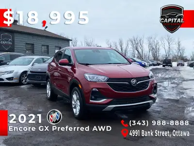 MODERN. TURBOCHARGED. ALL-WEATHER CONFIDENCE! 2021 Buick Encore GX Preferred AWD Stylish & Efficient...