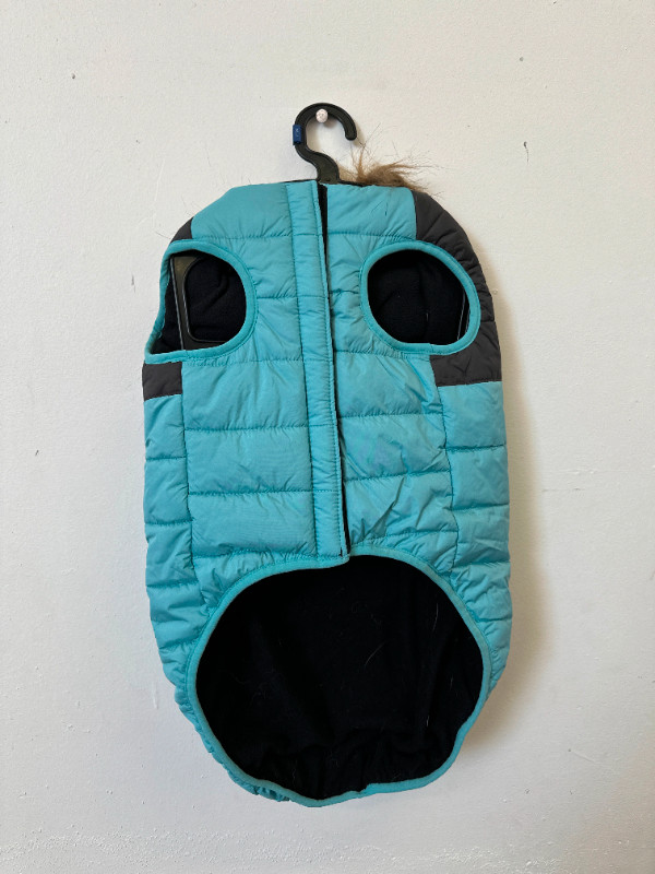 Dog Vest Jacket & shoes -  Clothing Hooded Fur Fleece Lined Teal in Accessories in Thunder Bay