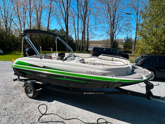 2022 Legend Vibe D-19 150HP Mercury with trailer only 55 hours in Powerboats & Motorboats in Ottawa - Image 3