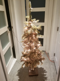Gold Artificial Christmas Tree with Lights Over 5 Feet