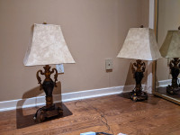 Lampes de table usagées/Tables lamps used $25 FOR B-Noir et or,