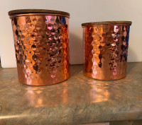 Uncommon James hammered copper plated canister sets - new