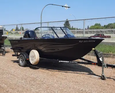 2017 Legend F17 Aluminum open bow fishing boat. Clean one owner boat. 90hp Mercury command thrust. F...