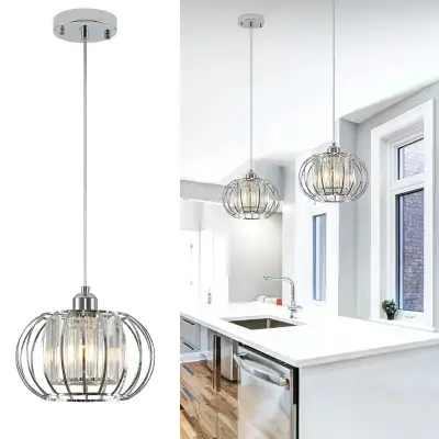 *BNIB!* XSDeTu Modern Chrome Pendant Lights... LOT# 0, View more