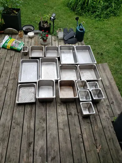 Commercial Stainless Steel Food Pans Full Set Various Sizes $200, View more