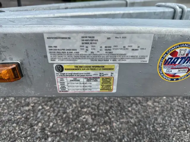 2025 Remorque Venture VBT-6400 GALV in Cargo & Utility Trailers in Rimouski / Bas-St-Laurent - Image 11