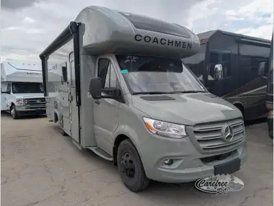 Coachmen Prism Select Class C diesel motorhome 24FSS highlights: Full-Wall Slide RV Queen Bed 45in.i...