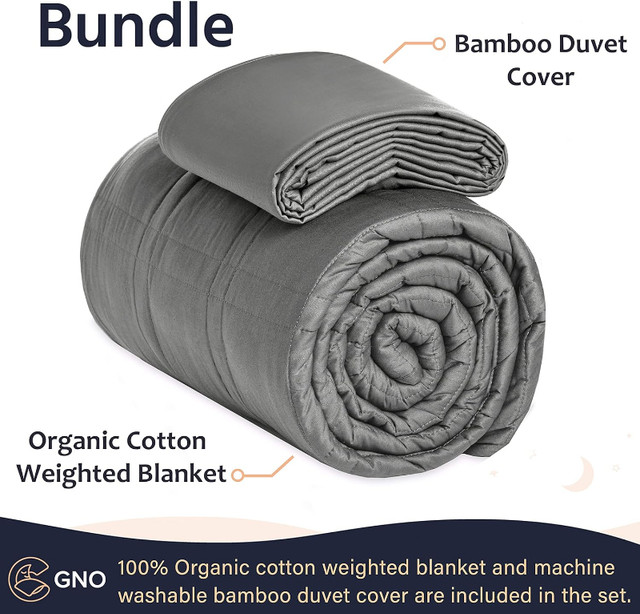 GnO Adult Weighted Blanket & Removable Bamboo Cover in Bedding in Oakville / Halton Region - Image 3