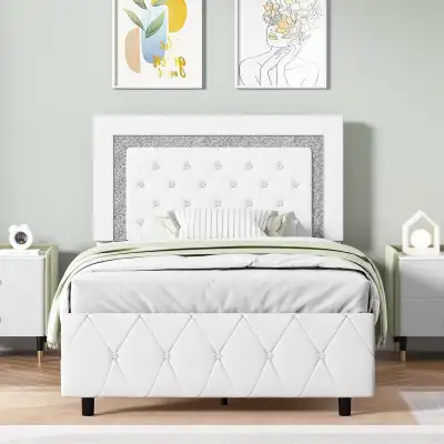 BNIB PRICE IS FIRM - BarnFurin Twin Bed Frame with Headboard..., View more