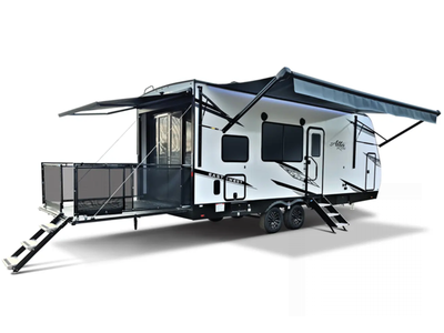 EAST TO WEST Alta toy hauler travel trailer 2870KTH highlights: 14' Garage Ramp Door with Patio Kit...
