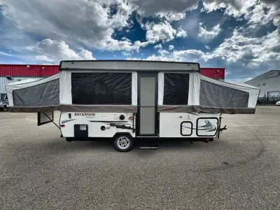 The Rockwood Premier 2516G offers a single slide out and tent end beds for extra space to maneuver i...