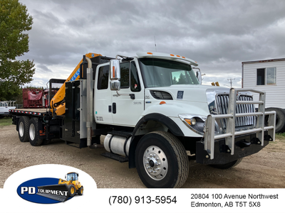 2011 International 7500 T/A Sleeper Boom Truck Tandem Axle, MaxxForce 9.3 L Diesel, Exhaust brake, E...