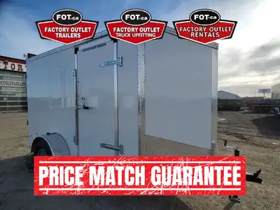 NEW Factory Outlet 6x10ft Enclosed Cargo Trailer - Rear Ramp Door w/ Spring Assist - Wedge Front - 3...