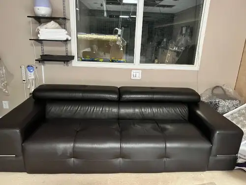 Italian Custom Leather Couch in Chocolate Brown