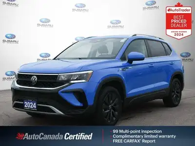 New Price! Odometer is 10494 kilometers below market average! Blue 2024 Volkswagen Taos Comfortline...