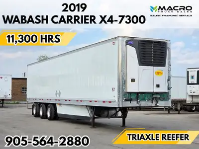 Welcome to Macro Truck Sales! 2019 Wabash Carrier X4-7300 ** Triaxle Reefer** 11,300 Hours 53ft Tria...