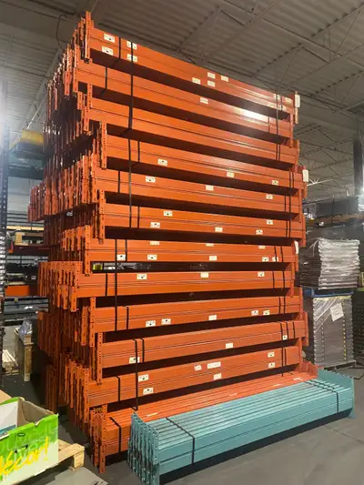 Used Redirack pallet racking beams 9’ x 4” available