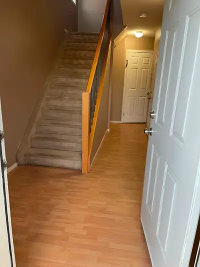 For rent this October 1st. 3 bedrooms and 1 1/2 bath. has basement but not finished. single attatch...