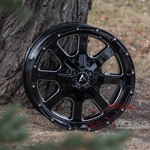 ARMED BRIGADE! GLOSS BLACK AND MILLED - 5,6 AND 8 BOLT IN STOCK in Tires & Rims in Saskatoon - Image 2