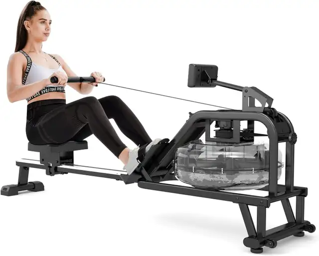 NEW WATER ROWING MACHINE 46 In ALUMINUM ROWER 1120559 in Exercise Equipment in Lloydminster - Image 2