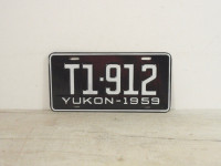 Vintage 1959 Yukon Truck License Plate T1 912 Genuine Canadian