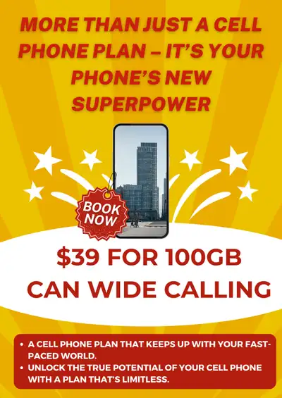 Stay connected with an amazing cell phone plan at just $39 per month! This plan offers you a generou...