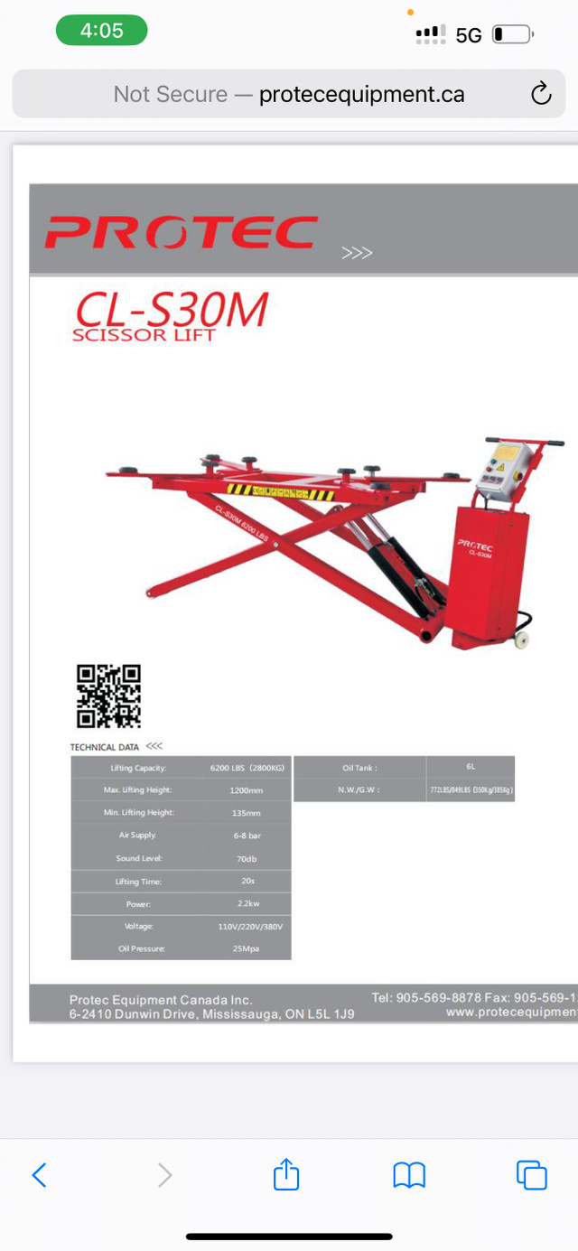 Portable Mid-rise small scissor lift $2695, Black Friday Sale! in Tires & Rims in Mississauga / Peel Region - Image 2