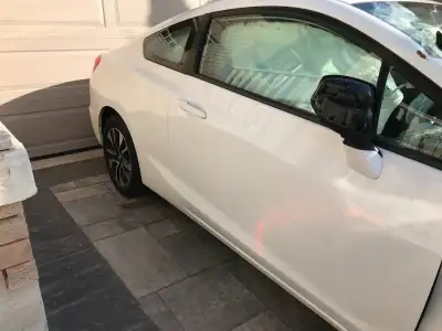 Good Friday! Just in 2013 Honda Civic 2dr coupe, white lady, sexy back look, clean, stick shift manu...