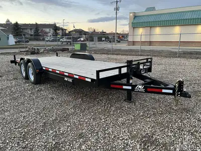 Trailers are located in Westlock, AB NEW 2025 SWS 20' H.D. Equipment Car Hauler Trailer Tandem Axle...