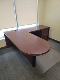 (BW-3 A) L-Shaped Executive Office Desk with Filing Drawers Calgary Alberta Preview