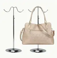 Stainless Steel Handbag Rack Shop Bag Display Stand Double Hook