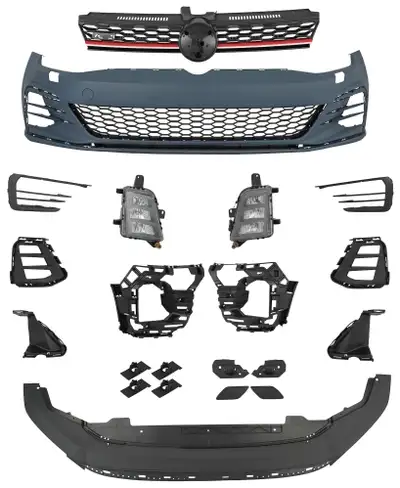 Upgrade your Volkswagen Golf MK7.5 2018-2021 to Golf GTI Style Look Front Bumper Conversion Body KIT...