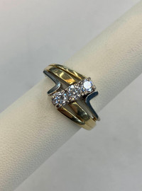 Gorgeous 14K Yellow & White Gold & Diamond Ring - 0.45TCW