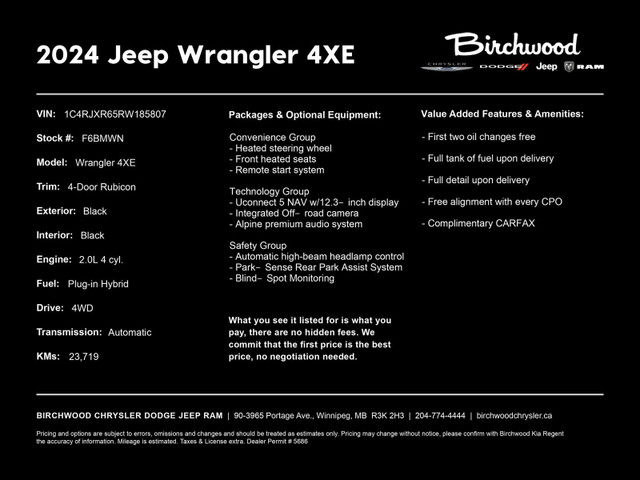 2024 Jeep Wrangler 4xe Rubicon | Local | Off-Road Cam | 12.3" Di in Cars & Trucks in Winnipeg - Image 2