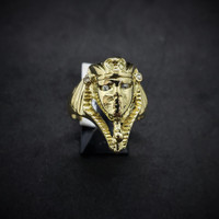 Bague tete de Pharaon 18K avec Diamants