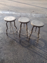 3 metal swivel adjustable stools Barrie Ontario Preview