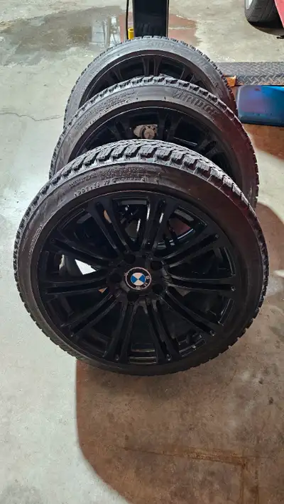 Bmw style 220m wheels(e9x m3) Black 18 x 9.5 ET 35 Winter tires Bridgestone Blizzak WS90 225-45r18 9...