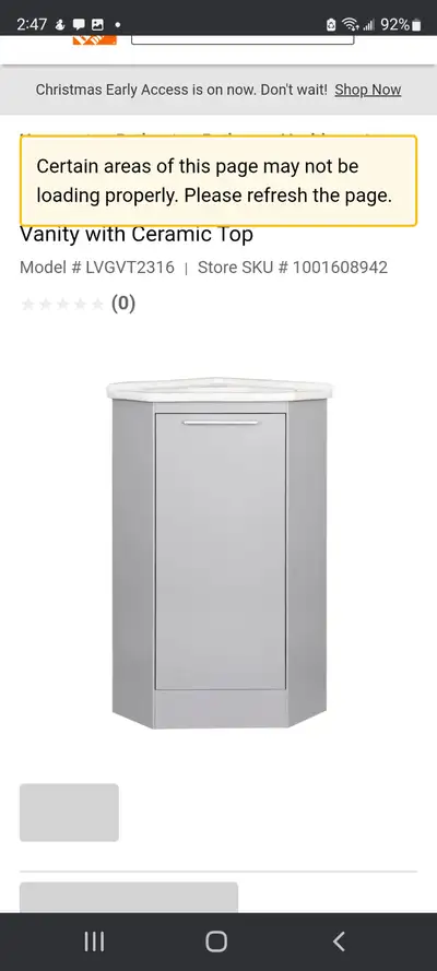 The Laverton is a beautifully crafted 23 inch Fog Grey corner vanity combo that includes an adjustab...