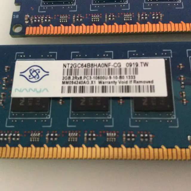 NT2GC64B8HAONF-CG"  Nanya 2GB DDR3 PC3-10600U desktop in System Components in Mississauga / Peel Region - Image 3