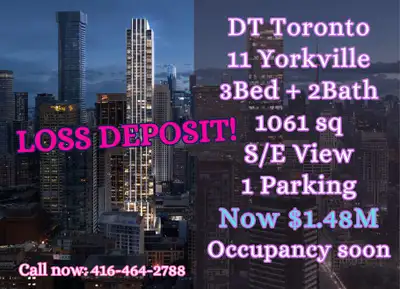 Rare 3-Bed at 11 YV Condos Yorkville Luxury ✨ 3 Bed | 2 Bath | 1,061 sq. ft | Southeast Facing | Par...