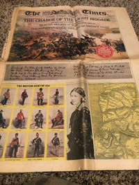 Charge of the Light Brigade Times News Paper reprint!