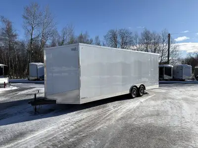 Remorque neuve 8'.6'' x 24' V-nose 2 essieux 5200lb. torsion frein electrique pole alonge triple ave...