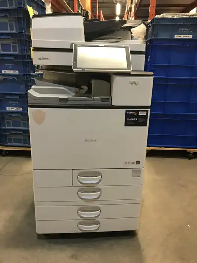 The Ricoh MP C6004ex Color Copier has print, copy, scan, scan to file, scan to email, duplex printin...