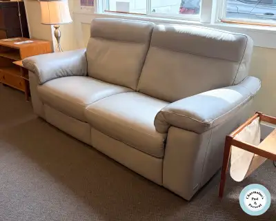 Near New Natuzzi Leather Power Reclining Sofa at Charmaine's, View more