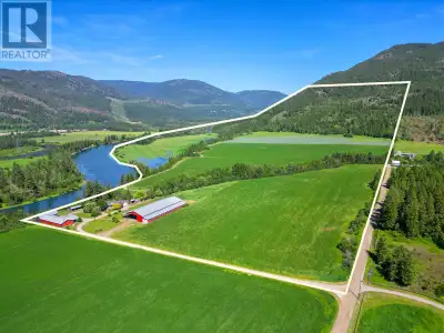 Exceedingly rare legacy holding - over 320 acres of prime farmland fronting on the Shuswap River, ju...