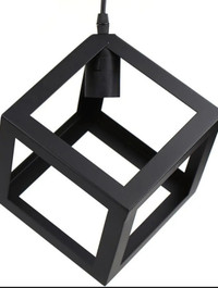 Cube Ceiling Light Holder Retro Industrial Black Metal Basket Ca