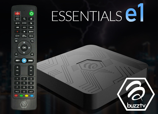 BuzzTV Essentials e1 Android IPTV OTT set-top HD 4K TV Box in General Electronics in Windsor Region