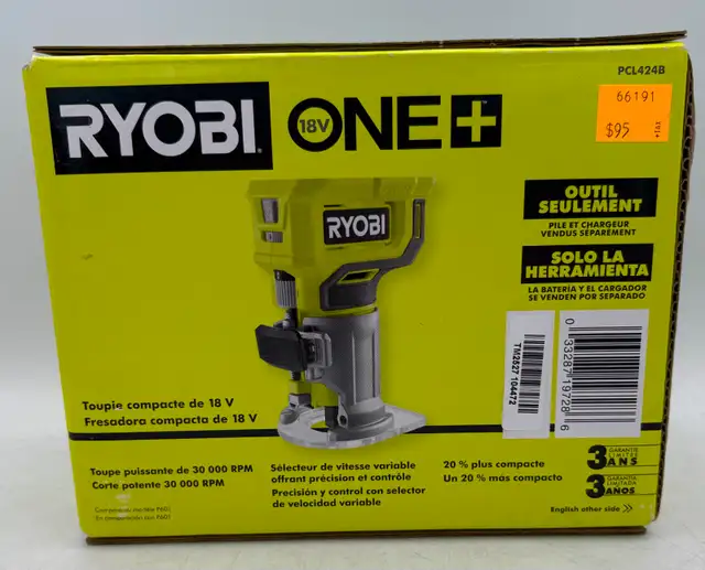 **NEW/UNOPENED** Ryobi 18v Compact Router (Model: PCL42413 ) in Power Tools in Ottawa - Image 3